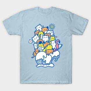 Summer Surfer Cats T-Shirt